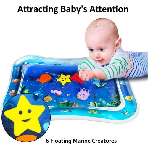  iHomeGarden Tummy Time Water Mat Infant Toy Inflatable Baby Water Mat for 3 6 9 Months Toddlers, Water Play Mat Tummy Time Mat Early Development Activity Centers for Newborn