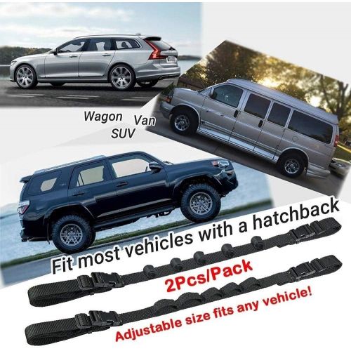 iHomeYoo Car Adjustable Fishing Rod Holder Fishing Rod Rack 86.6 Inches Length Belt Strap,Fishing Pole Rack for Car, SUVs and Vans (2 Strap)