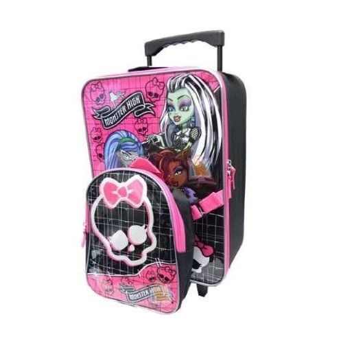  IInnovation Designs, LLC Monster High Kids Backpack and Rolling Luggage - Perfect for Sleepovers or Travel!