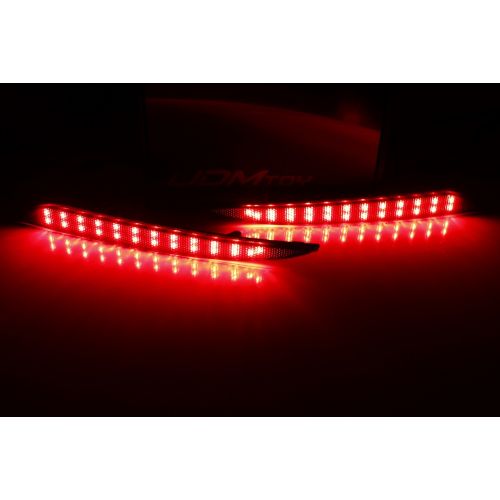  IJDMTOY iJDMTOY Smoked Lens 24-SMD LED Bumper Reflector Lights For 12-up Tesla Model S, Function as Tail, Brake & Rear Fog Lamps