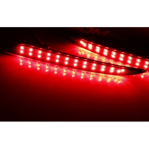  IJDMTOY iJDMTOY Smoked Lens 24-SMD LED Bumper Reflector Lights For 12-up Tesla Model S, Function as Tail, Brake & Rear Fog Lamps
