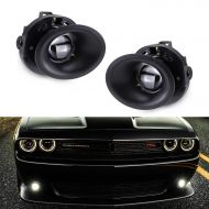 IJDMTOY iJDMTOY Projector Lens Foglamp Kit w/Xenon White LED Fog Light Bulbs, Bezel Covers and Wiring Harness Switch For 2015-2017 Dodge Challenger