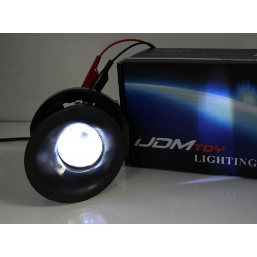  IJDMTOY iJDMTOY Projector Lens Foglamp Kit w/Xenon White LED Fog Light Bulbs, Bezel Covers and Wiring Harness Switch For 2015-2017 Dodge Challenger