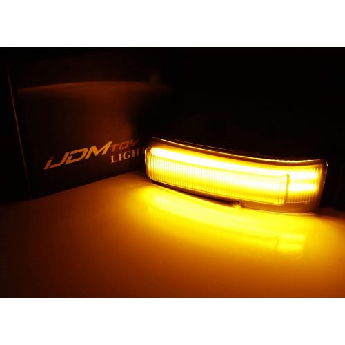  IJDMTOY iJDMTOY Smoked Lens Full Amber LED Side Mirror Turn Signal Light Assembly For 2015-2017 Ford F-150