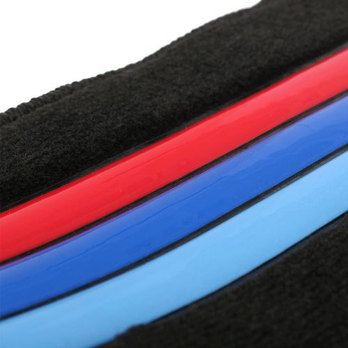  IJDMTOY Floor Mat Compatible With 2005-2009 BMW E90 3 Series | Front & Rear Factory M Color Stripe Car Floor Carpets Carpet liner by IKON MOTORSPORTS | ?2006 2007 2008