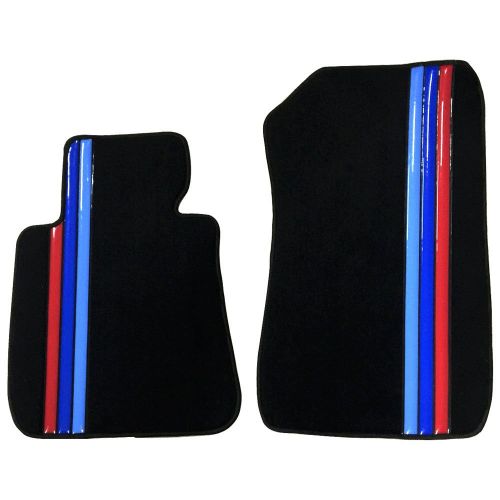  IJDMTOY Floor Mat Compatible With 2005-2009 BMW E90 3 Series | Front & Rear Factory M Color Stripe Car Floor Carpets Carpet liner by IKON MOTORSPORTS | ?2006 2007 2008