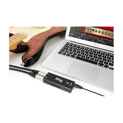  IK Multimedia iRig HD 2 guitar audio interface for iPhone, iPad, Mac, iOS and PC with USB-C, Lightning and USB cables and 24-bit, 96 kHz music recording