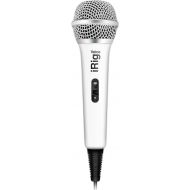 IK Multimedia iRig Voice karaoke microphone, portable & durable thermoplastic, 3.5mm jack and on/off switch and headphone output, for iPhone, iPad, iPod touch, Android devices (white)