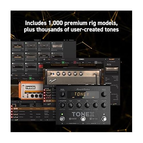  IK Multimedia TONEX Pedal AI machine learning multi effects pedal: Tone Model any electric guitar amp, guitar pedal, distortion pedal, overdrive pedal or other guitar effects