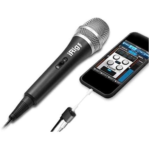  IK Multimedia iRig Mic Handheld Condenser Microphone for Mobile Devices, Metal Housing, 3.5mm Jack for iPhone, iPad, iPod Touch, and Android Devices Plus Headphone Output