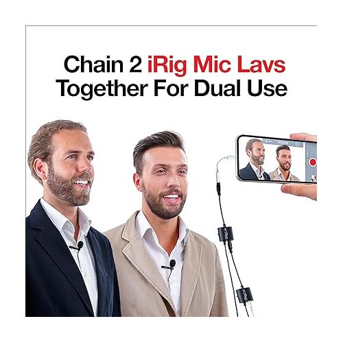  IK Multimedia iRig Mic Lav lapel microphone, omnidirectional condenser lavalier microphone with 1/8