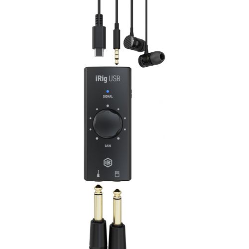  IK Multimedia iRig USB Guitar Audio Interface - 24-bit 48 kHz Music Recording Studio Equipment Include USB C Cable For iPad, Mac And PC, Guitar Accessories, Recording Device