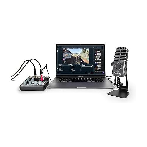  IK Multimedia iRig Stream Mic USB Condenser Microphone with Integrated Audio Interface -Podcast Microphone, Gaming Microphone for pc, Streaming Microphone Plus Audio Mixer USB Audio Interface