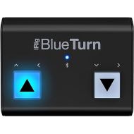 IK Multimedia iRig BlueTurn wireless page turner, backlit silent foot switches, Bluetooth LE, iPhone iPad Mac, pedal board with 3 mode configurations for sheet music, music stands, keynote controller