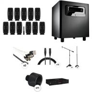 IK Multimedia iLoud MTM Immersive Studio Monitors Kit with Subwoofer, Power Conditioner, Stands & Cables (11 Speakers, Black)