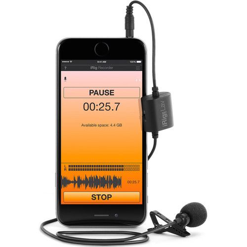  IK Multimedia iRig Mic Lavalier Mic for Smartphone, Tablets, Computers & More (TRRS)