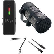 IK Multimedia iRig Pre HD Audio Interface Kit with Sonotronics PODCAST PRO Mic and Boom Arm