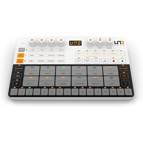  IK Multimedia UNO Drum Portable Analog/PCM Drum Machine (IP-UNO-DRUM-IN)