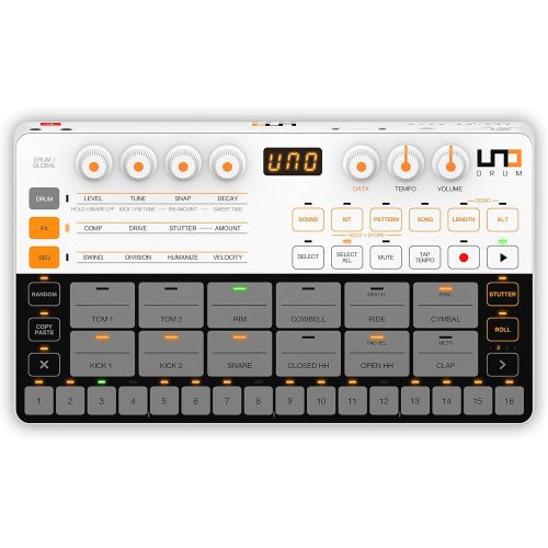  IK Multimedia UNO Drum Portable Analog/PCM Drum Machine (IP-UNO-DRUM-IN)