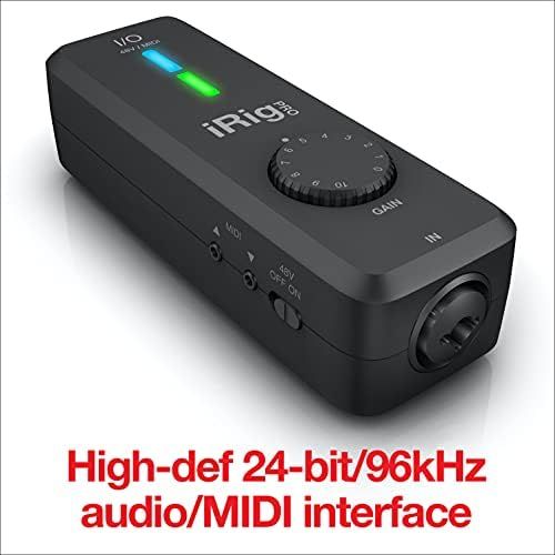  [아마존베스트]IK Multimedia iRig Pro I/O - MIDI Interface, 24 bit/96 kHz, Sound, Sound Quality, Smartphone Accessories, Mobile Interface for Laptop - Black