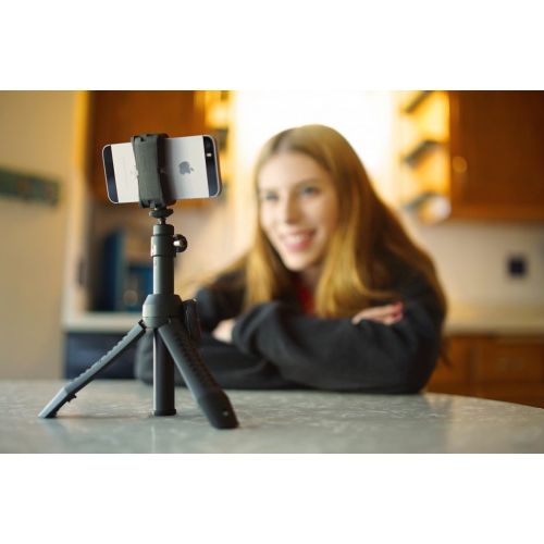  IK Multimedia Smartphone Stand - Tripod, Monopod, Camera Mount and Grip with Bluetooth Shutter, Black
