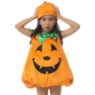 IKALI Girls Pumpkin Costume, Lantern Faces Fancy Dress up for Halloween & Carnival Party