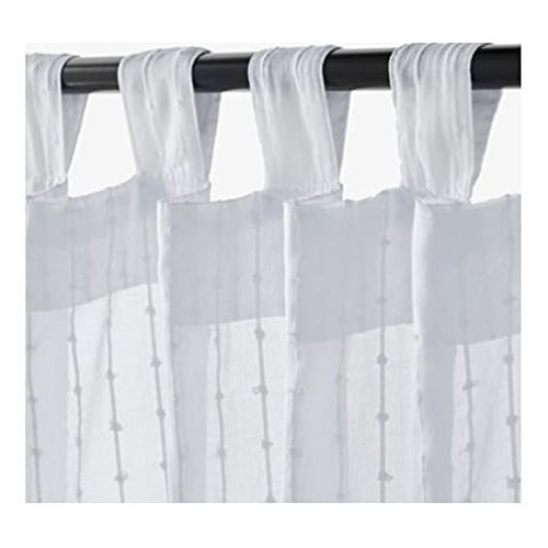 이케아 IKEA Matilda Sheer Curtains 1 Pair, White 101.119.84