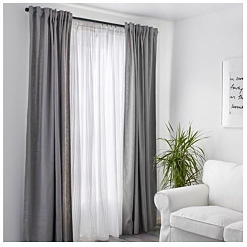 이케아 IKEA Matilda Sheer Curtains 1 Pair, White 101.119.84