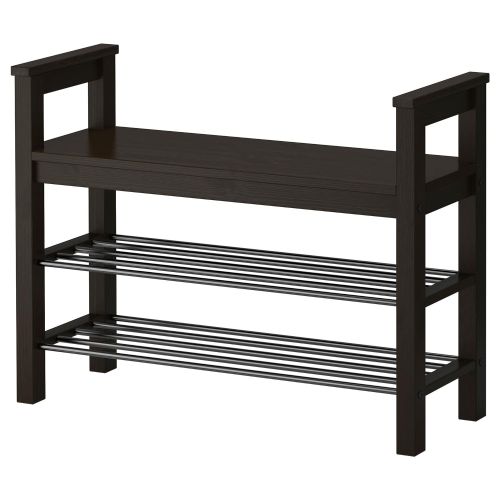 이케아 IKEA Hemnes Bench with Shoe Storage, Black-Brown 702.458.72
