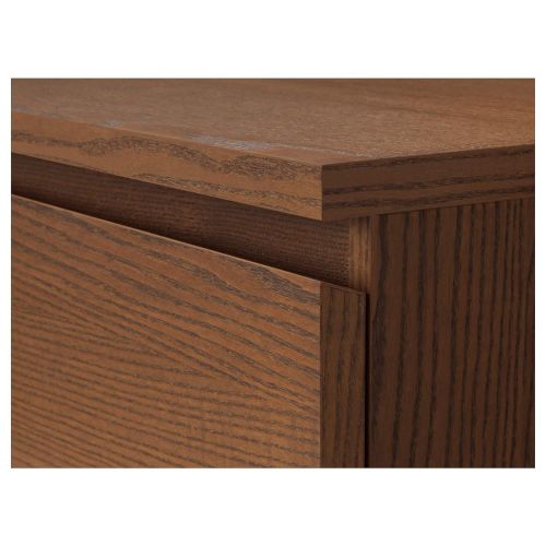  IKEA.. 603.604.57 Malm 3-Drawer Chest, Brown Stained Ash Veneer