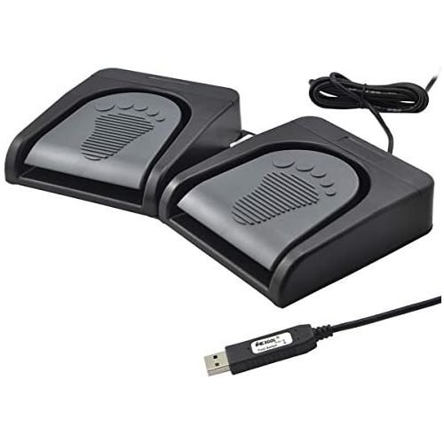  [아마존베스트]iKKEGOL Upgraded USB Double Pedal Assembly 2 Foot Switch Control 2 Key Button Footswitch Program Video Game Customized PC Keyboard Mouse Multimedia Action HID (Black)