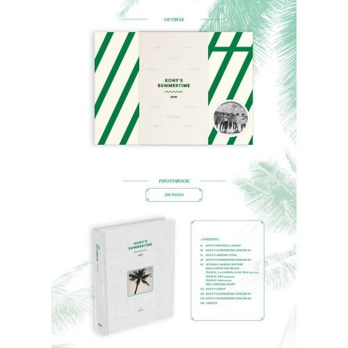  YG iKON - KONY’S SUMMERTIME DVD [Limited Edition] Photobook+Travel Pouch+Extra Photocards Set