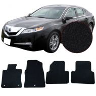 Floor Mats Fits 2009-2014 Acura TL | Black Nylon Front Rear Flooring Protection Interior Carpets 4PC By IKON MOTORSPORTS | 2010 2011 2012 2013