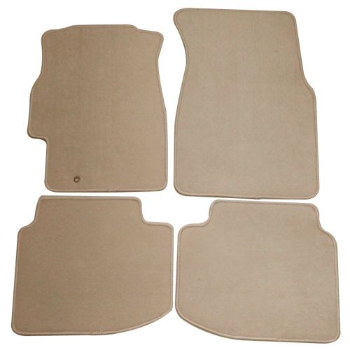  Floor Mat Fits 1996-2000 Honda Civic | Front & Rear Beige 4PC Nylon Car Floor Carpets Carpet liner by IKON MOTORSPORTS |1997 1998 1999