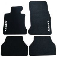 Floor Mat Fits 2005-2010 BMW E60 Logo 5-Series | OE Factory Fitment Front & Rear Nylon Car Floor Carpets Carpet liner by IKON MOTORSPORTS |2006 2007 2008 2009