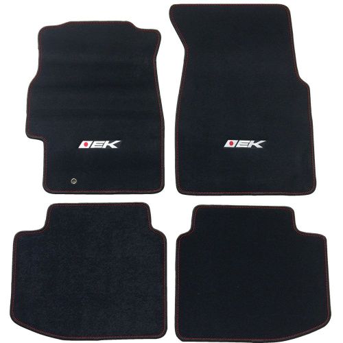  Floor Mat Fits 1996-2000 Honda Civic | EK Logo OE Factory Fitment Front & Rear Nylon 4PC Car Floor Carpets Carpet liner by IKON MOTORSPORTS |1997 1998 1999