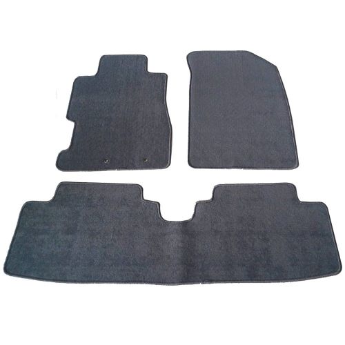  Floor Mat Fits 2001-2005 Honda Civic & 2002-2005 Honda Civic Si | Front & Rear Gray 3PC Nylon Car Floor Carpets Carpet liner by IKON MOTORSPORTS |2002 2003 2004