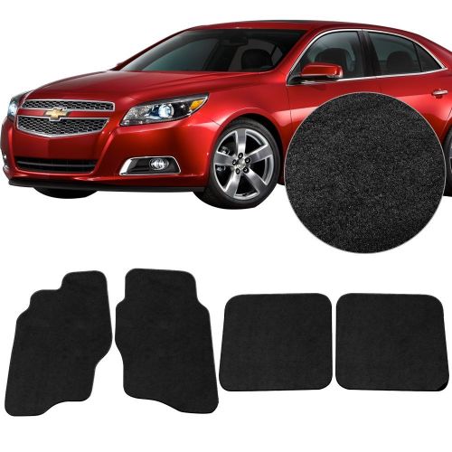  Floor Mats Fits 2014-2016 Chevrolet Malibu | Black Nylon Flooring Protection Interior Carpets by IKON MOTORSPORTS | 2015