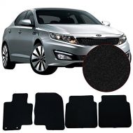 Floor Mats Fits 11-15 Kia Optima | Black Nylon Flooring Protection Interior Carpets by IKON MOTORSPORTS | 2012 2013 2014