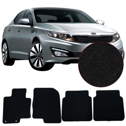  Floor Mats Fits 11-15 Kia Optima | Black Nylon Flooring Protection Interior Carpets by IKON MOTORSPORTS | 2012 2013 2014