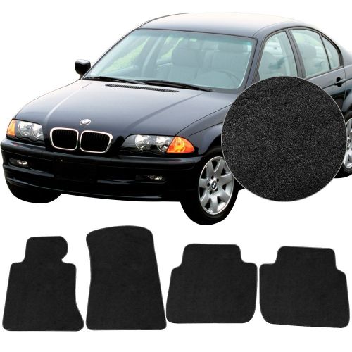  Floor Mats Fits 1998-2006 BMW 3 Series E46 | Nylon Black Let Right Front Rear 4PCS Set Carpet By IKON MOTORSPORTS | 2005 2004 2003 2002 2001 2000 1999