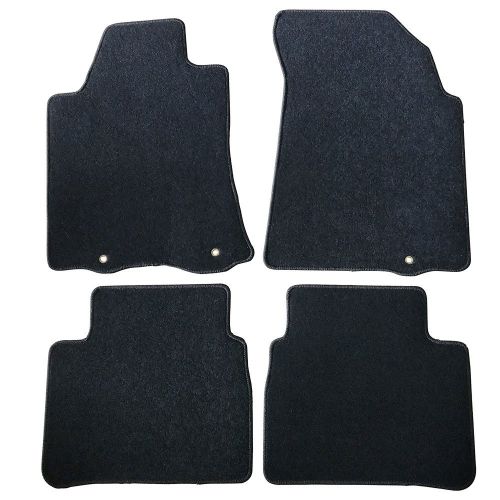  Floor Mats Fits 2013-2016 Nissan Altima | 4 PCS Black Nylon Front Carpets Flooring Protection Interior By IKON MOTORSPORTS | 2014 2015