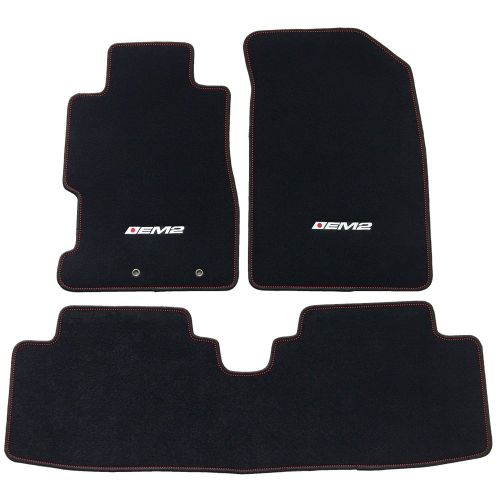  Floor Mat Fits 2001-2005 Civic & 2002-2005 Civic Si | EM2 Logo OE Factory Fitment Front & Rear Nylon Car Floor Carpets Carpet liner by IKON MOTORSPORTS |2002 2003 2004