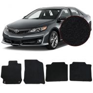 Floor Mats Fits 2012-2017 Toyota Camry | Black Nylon Front Rear Flooring Protection Interior Carpets 4PC By IKON MOTORSPORTS | 2013 2014 2015 2016
