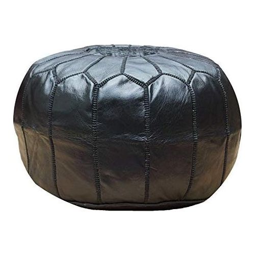  IKRAM DESIGN Moroccan Pouf, Dark Tan, 20-Inch by 13-Inch