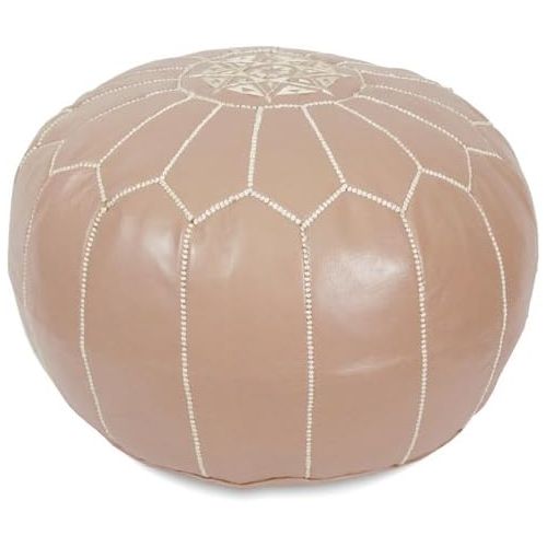  IKRAM DESIGN Moroccan Pouf, Dark Tan, 20-Inch by 13-Inch