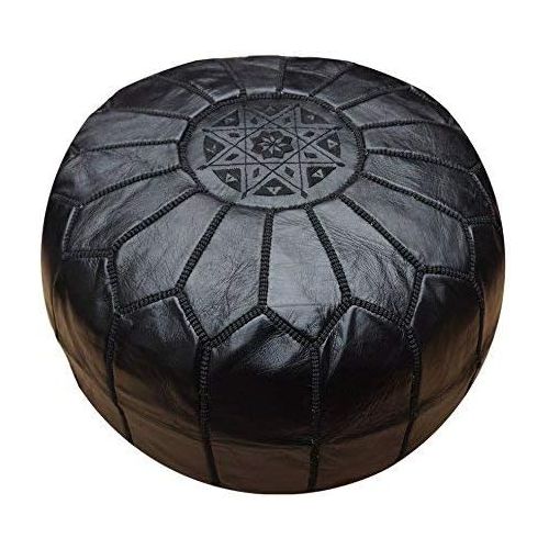  IKRAM DESIGN Moroccan Pouf, Dark Tan, 20-Inch by 13-Inch