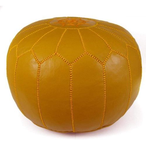  IKRAM DESIGN Moroccan Pouf, Dark Tan, 20-Inch by 13-Inch