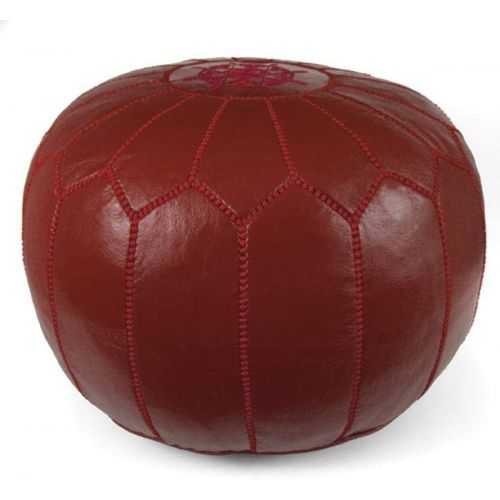  IKRAM DESIGN Moroccan Pouf, Dark Tan, 20-Inch by 13-Inch