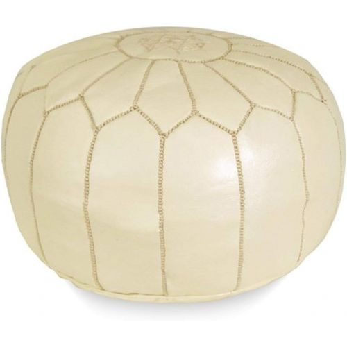  IKRAM DESIGN Moroccan Pouf, Dark Tan, 20-Inch by 13-Inch